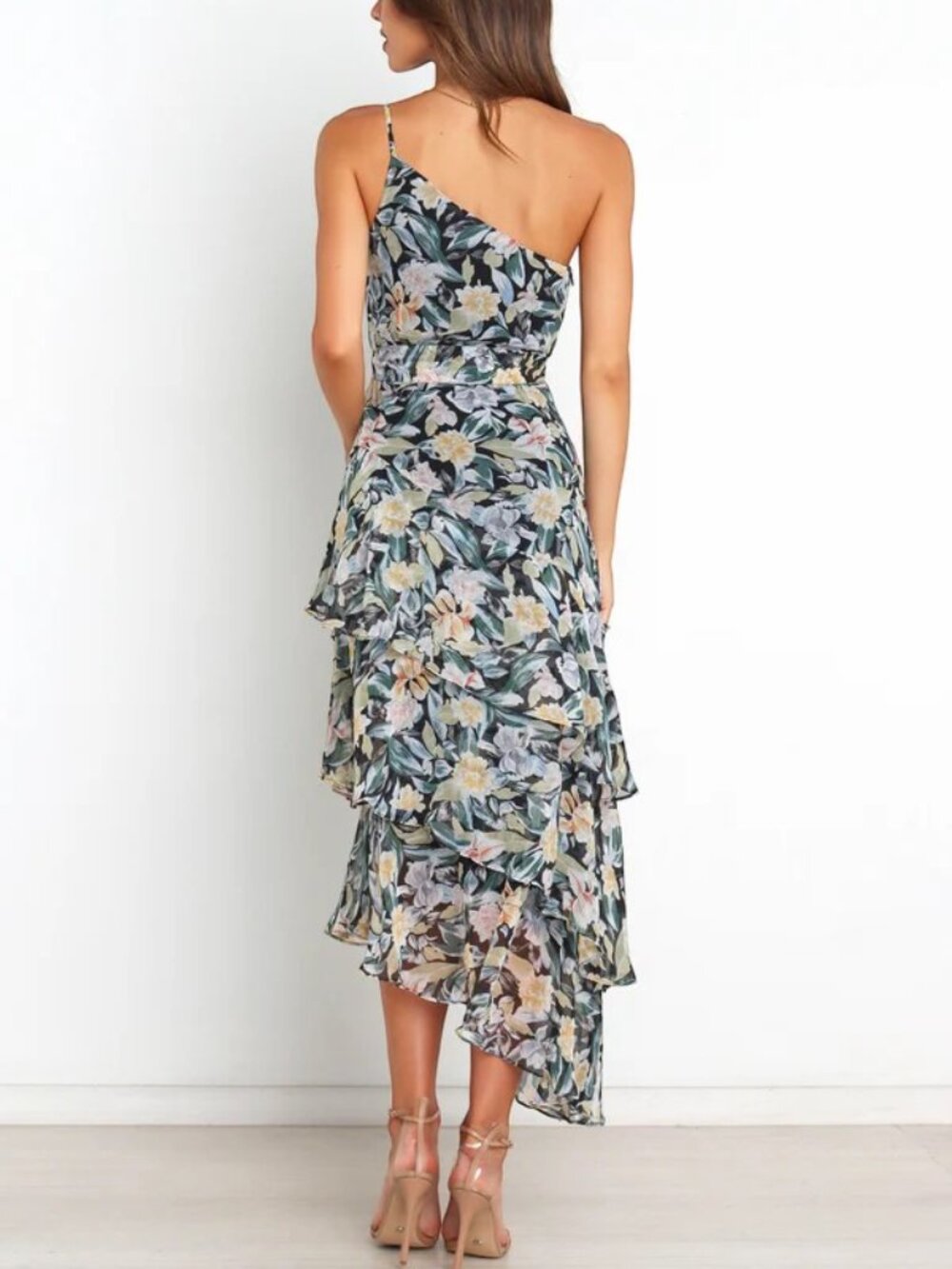 Amren One Shoulder Floral Midi Dress NWT Size 2 Petal & Pup - Picture 5 of 16